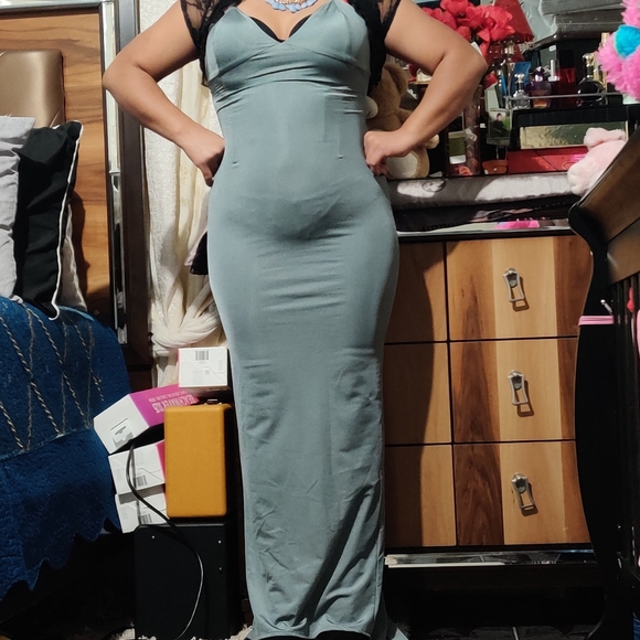 WANTMYLOOK STRAPPY LONG MAXI DRESS GRAY SIZE SMALL - Picture 4 of 8